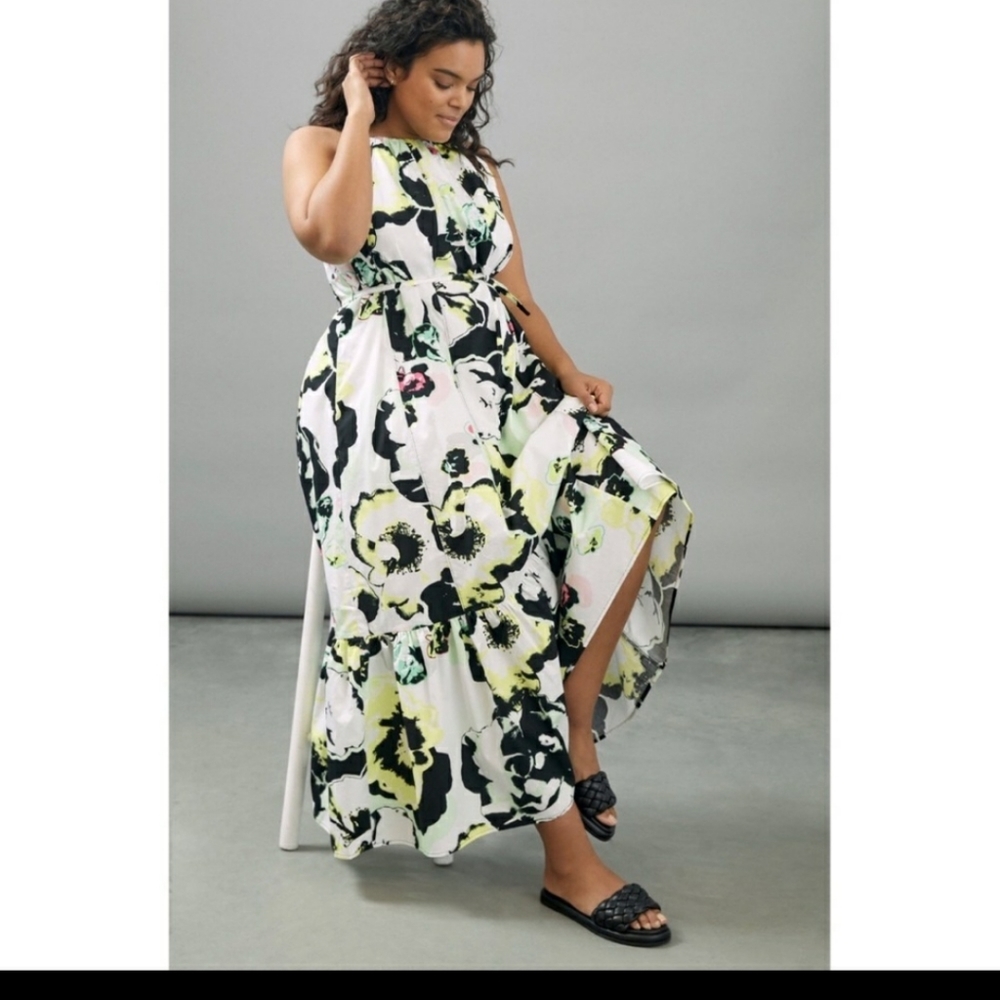 Anthropologie peter som larissa tiered maxi dress XL